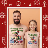 Funny Dinosaur Weihnachts-T - Shirt für Männer, Fa