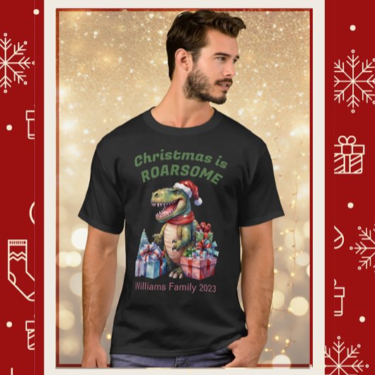 Funny Dinosaur Weihnachts-T - Shirt für Männer, Fa