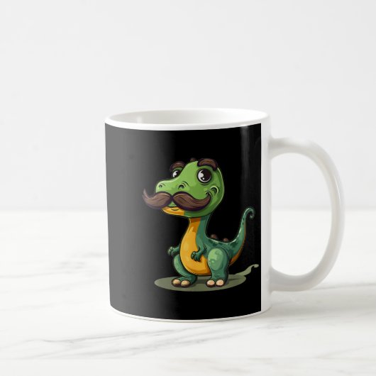 Funny Dinosaur With Mustache Beard For Adults And Kaffeetasse (Rechts)