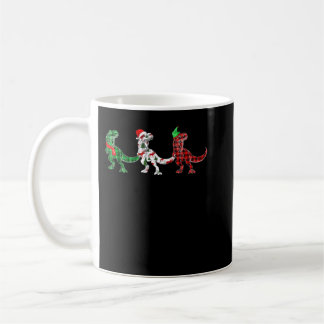 Funny Dinosaur Xmas Tree Lights Red Kariert T Rex  Kaffeetasse