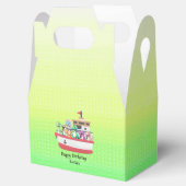 Funny dinosaur Yacht Birthday Party DIY Name Geschenkschachtel (Geöffnet)