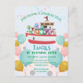 Funny dinosaur Yacht Birthday Party DIY Name Postkarte (Vorderseite)