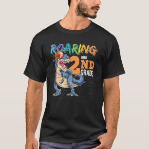 Funny Dinosaur zurück zur Schule Roaring in 2nd Gr T-Shirt