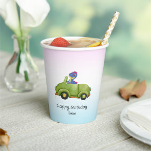 Funny Dinosaurier antikes Auto B2S Kindergeburtsta Pappbecher