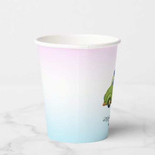 Funny Dinosaurier antikes Auto B2S Kindergeburtsta Pappbecher (Rechts)