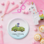 Funny Dinosaurier antikes Auto B2S Kindergeburtsta Pappteller (Party)