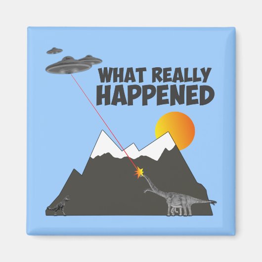 Funny Dinosaurier Aussterben Magnet (Vorne)