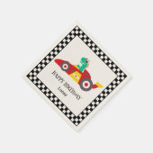 Funny Dinosaurier Birthday Rennwagenjunge Kinder N Serviette (Ecke)