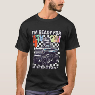 Funny Dinosaurier Boys bereit für vierte Klasse zu T-Shirt