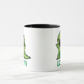 Funny Dinosaurier Cartoon mit Namen Tasse (Zentrum)