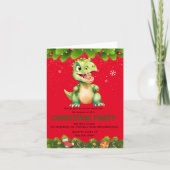 Funny Dinosaurier fressen Lebkuchen Weihnachten Einladung (Vorderseite)