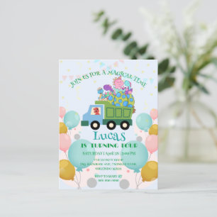 Funny Dinosaurier Garbage LKW Geburtstagspartei Na Postkarte