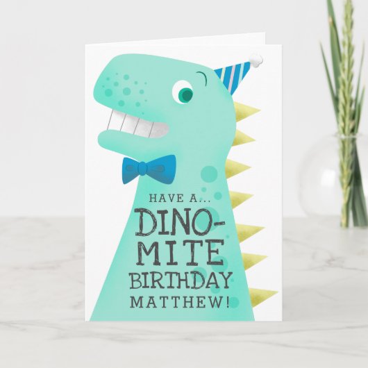 Funny Dinosaurier Geburtstag Karte (Vorderseite)