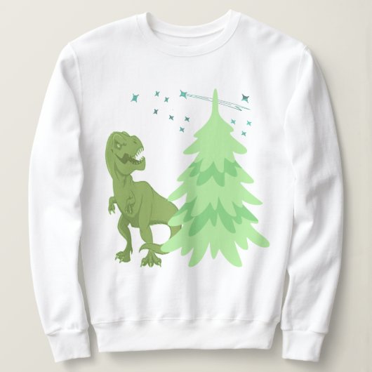 Funny Dinosaurier, Holiday T-Rex Weihnachtsbaum Sweatshirt (Design vorne)