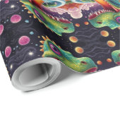 Funny Dinosaurier in Space & Dino Abenteuer Geschenkpapier (Rolleneckpunkt)