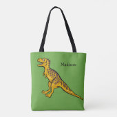 Funny Dinosaurier individuelle Name & Farbtaschen Tasche (Rückseite)