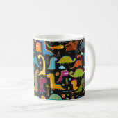 Funny Dinosaurier nahtloses Muster Kaffeetasse (VorderseiteRechts)