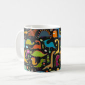 Funny Dinosaurier nahtloses Muster Kaffeetasse (Vorderseite Links)