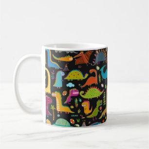 Funny Dinosaurier nahtloses Muster Kaffeetasse