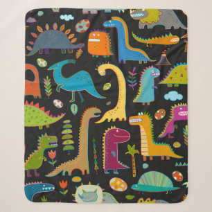 Funny Dinosaurier nahtloses Muster Sherpadecke