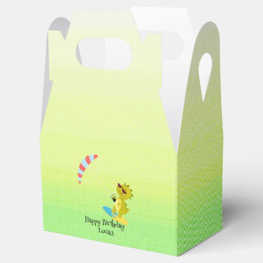 Funny Dinosaurier Paraglider Board School Party Ki Geschenkschachtel (Geöffnet)