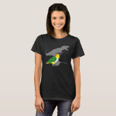 Funny Dinosaurier Parrot, Birb Meme, Schwarzer Köd T-Shirt (Vorne ganz)