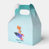 Funny Dinosaurier Rakete zurück 2 Schule Geburtsta Geschenkschachtel (Vorderseite)