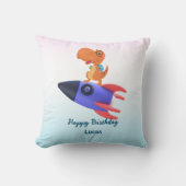 Funny Dinosaurier Rakete zurück 2 Schule Geburtsta Kissen (Vorderseite)