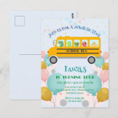 Funny Dinosaurier Schule Bus Geburtstagsparty DIY  Postkarte (Vorne/Hinten)