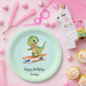 Funny Dinosaurier Skateboard Geburtstagsparty DIY Pappteller (Party)