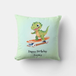 Funny Dinosaurier Skateboard Geburtstagsparty Jung Kissen
