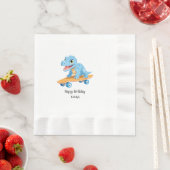 Funny Dinosaurier Skateboard Geburtstagsparty Jung Serviette (Beispiel)
