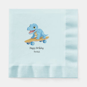 Funny Dinosaurier Skateboard Geburtstagsparty Jung Serviette