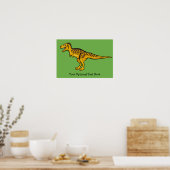 Funny Dinosaurier, Sondertext und Farbposter Poster (Küche)