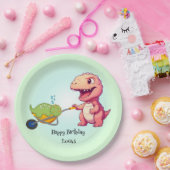 Funny Dinosaurier Strohkarren Geburtstagskinder Pa Pappteller (Party)