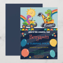 Funny Dinosaurier Traktor Ballon Boy Back To Schoo