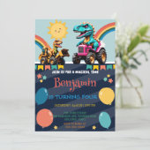 Funny Dinosaurier Traktor Ballon Schule Geburtstag (Stehend Vorderseite)