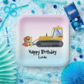 Funny Dinosaurier Traktor Junge Zurück zur Schule Pappteller (Party)