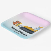 Funny Dinosaurier Traktor Junge Zurück zur Schule Pappteller (Gewinkelt)