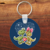 Funny Dinosaurier Valentinstag Geschenk Schlüsselanhänger (Vorderseite)