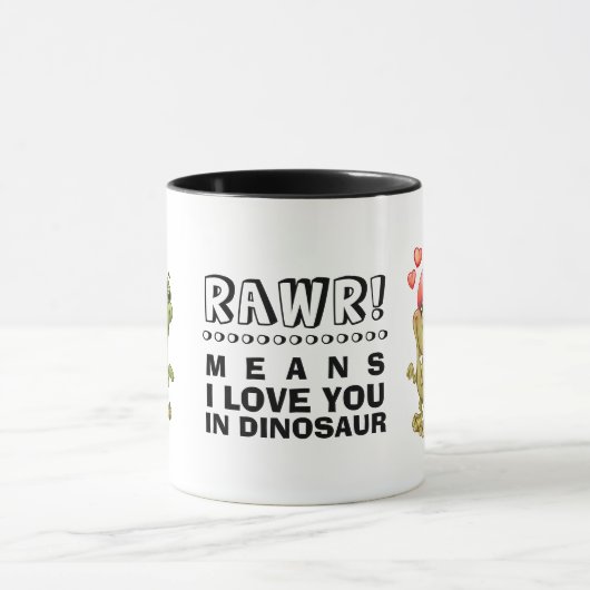 Funny Dinosaurier Valentinstag Geschenk Tasse (Zentrum)
