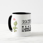 Funny Dinosaurier Valentinstag Geschenk Tasse (Vorderseite Links)