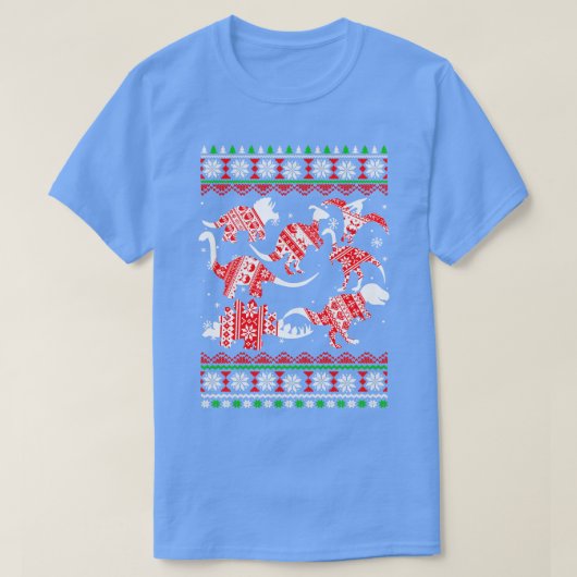 Funny Dinosaurier Weihnachten TRex Ugly Weihnachte T-Shirt (Design vorne)