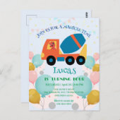 Funny Dinosaurier Zement LKW Geburtstag Party Name Postkarte (Vorne/Hinten)