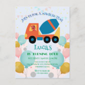 Funny Dinosaurier Zement LKW Geburtstag Party Name Postkarte (Vorderseite)