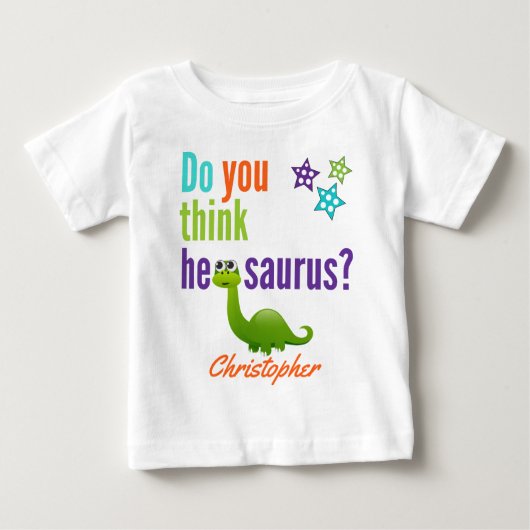 Funny Dinosaurier Zitat farbenfroh Baby T-shirt (Vorderseite)