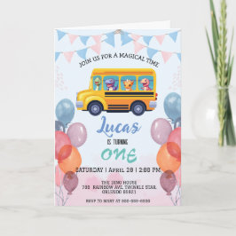 Funny dinosaurier Zurück zur Schule Bus Junge Gebu Einladung