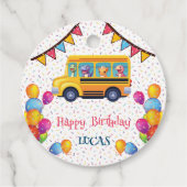 Funny dinosaurier Zurück zur Schule Bus Junge Gebu Geschenkanhänger (Rückseite)