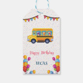 Funny dinosaurier Zurück zur Schule Bus Junge Gebu Geschenkanhänger (Rückseite)