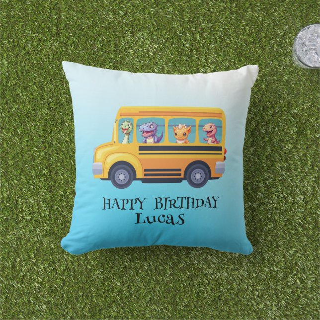 Funny dinosaurier Zurück zur Schule Bus Junge Gebu Kissen (Golfball-Marker)